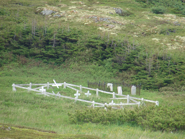 A 19th-century cemetery at Three Mountains Harbour.